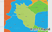 Physical 3D Map of Kaithal, political outside