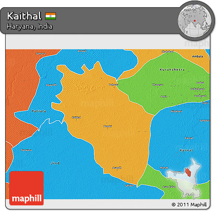 Political 3D Map of Kaithal