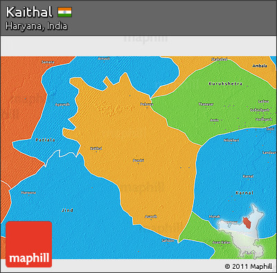 Political 3D Map of Kaithal