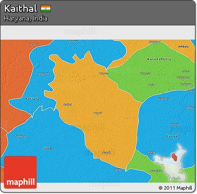 Political 3D Map of Kaithal