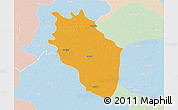 Political 3D Map of Kaithal, lighten