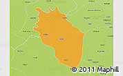 Political 3D Map of Kaithal, physical outside