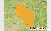 Political 3D Map of Kaithal, satellite outside