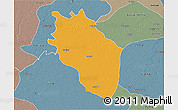 Political 3D Map of Kaithal, semi-desaturated