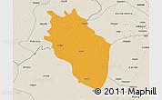 Political 3D Map of Kaithal, shaded relief outside