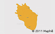 Political 3D Map of Kaithal, single color outside