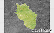 Satellite 3D Map of Kaithal, darken, desaturated
