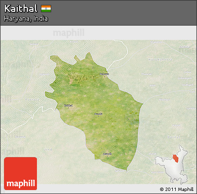 Satellite 3D Map of Kaithal, lighten