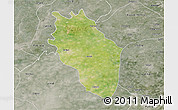 Satellite 3D Map of Kaithal, semi-desaturated