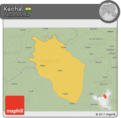 Savanna Style 3D Map of Kaithal