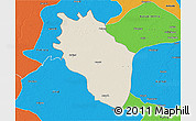 Shaded Relief 3D Map of Kaithal, political outside