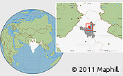 Savanna Style Location Map of Kaithal, highlighted country, highlighted parent region