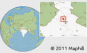 Savanna Style Location Map of Kaithal, highlighted country