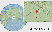 Savanna Style Location Map of Kaithal, hill shading