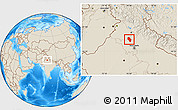Shaded Relief Location Map of Kaithal