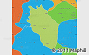 Physical Map of Kaithal, political outside