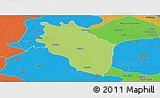 Physical Panoramic Map of Kaithal, political outside