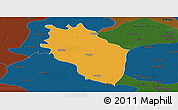 Political Panoramic Map of Kaithal, darken