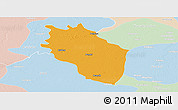 Political Panoramic Map of Kaithal, lighten