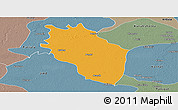 Political Panoramic Map of Kaithal, semi-desaturated
