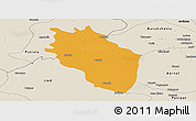 Political Panoramic Map of Kaithal, shaded relief outside