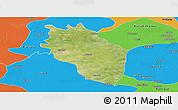 Satellite Panoramic Map of Kaithal, political outside