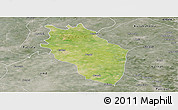 Satellite Panoramic Map of Kaithal, semi-desaturated
