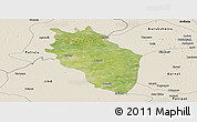 Satellite Panoramic Map of Kaithal, shaded relief outside
