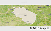 Shaded Relief Panoramic Map of Kaithal, satellite outside