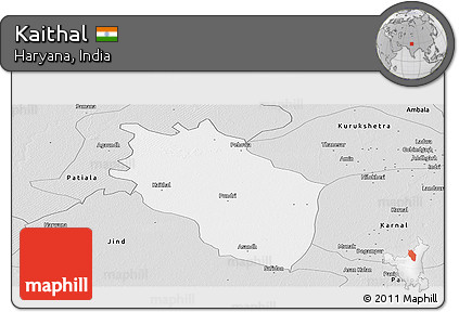 Silver Style Panoramic Map of Kaithal