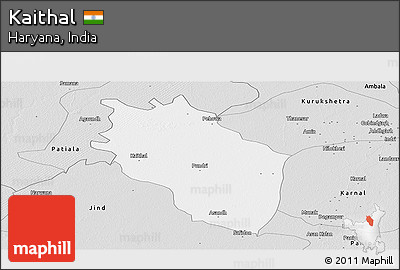 Silver Style Panoramic Map of Kaithal