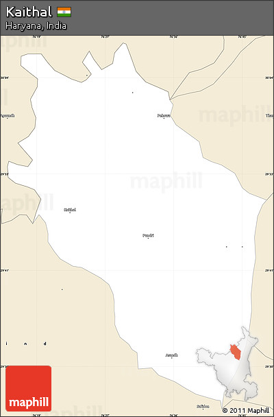 Classic Style Simple Map of Kaithal