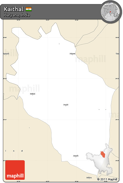 Classic Style Simple Map of Kaithal