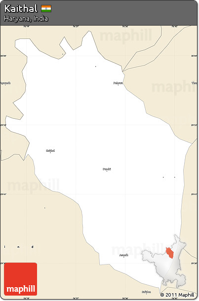 Classic Style Simple Map of Kaithal