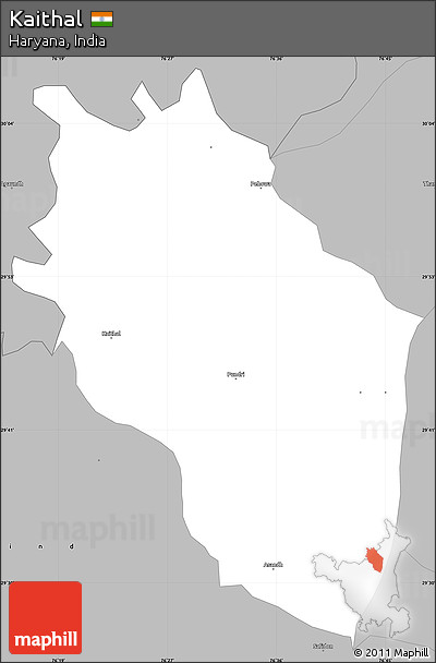 Gray Simple Map of Kaithal