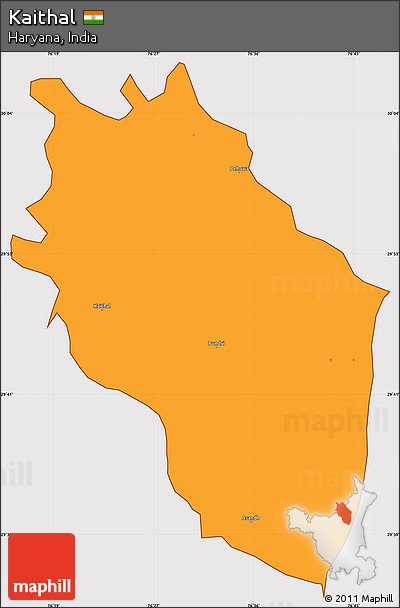 Political Simple Map of Kaithal, cropped outside
