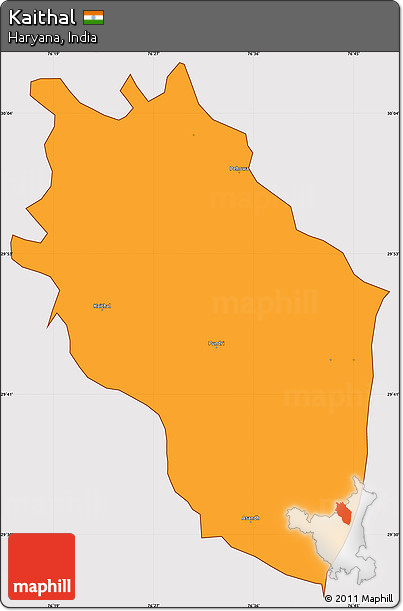 Political Simple Map of Kaithal, cropped outside