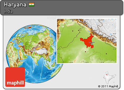 Physical Location Map of Haryana