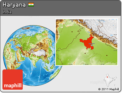 Physical Location Map of Haryana