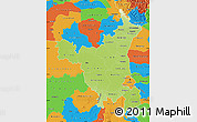 Physical Map of Haryana, political outside