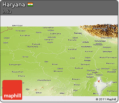 Physical Panoramic Map of Haryana