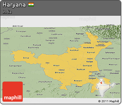 Savanna Style Panoramic Map of Haryana