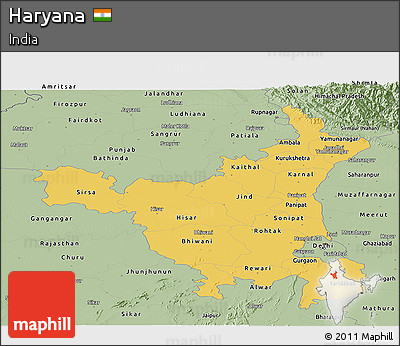 Savanna Style Panoramic Map of Haryana