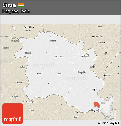 Classic Style 3D Map of Sirsa