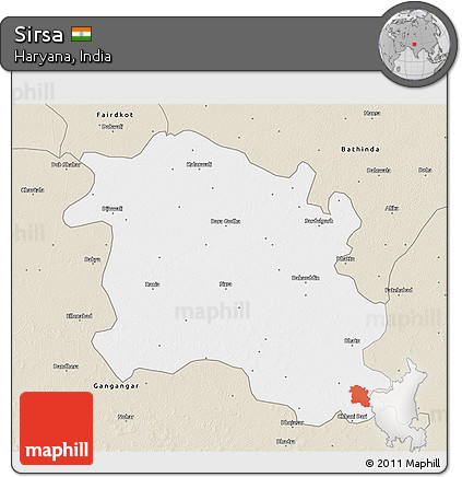 Classic Style 3D Map of Sirsa