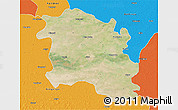 Satellite 3D Map of Sirsa, political outside