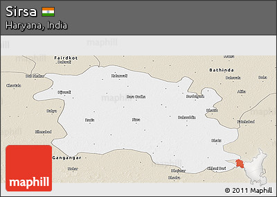 Classic Style Panoramic Map of Sirsa