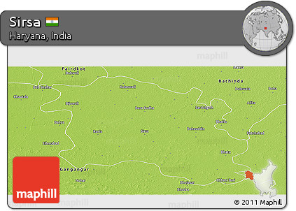 Physical Panoramic Map of Sirsa