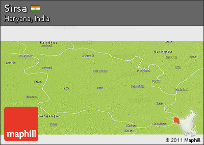 Physical Panoramic Map of Sirsa