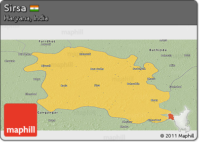 Savanna Style Panoramic Map of Sirsa